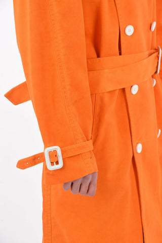 MM10 cappotto doppiopetto in cotone con cintura