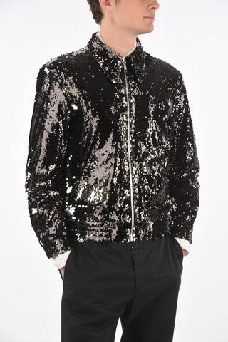 MM10 giubbotto in paillettes con chiusura zip