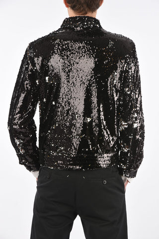 MM10 giubbotto in paillettes con chiusura zip