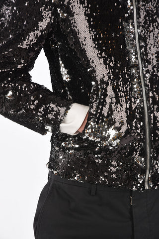 MM10 giubbotto in paillettes con chiusura zip