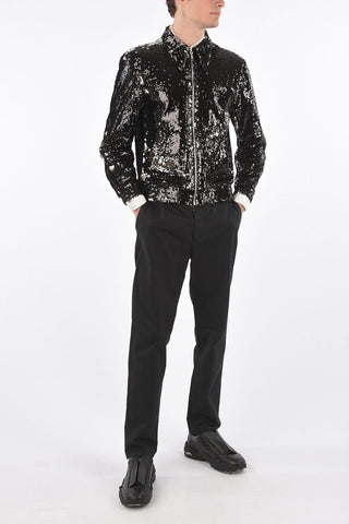 MM10 giubbotto in paillettes con chiusura zip