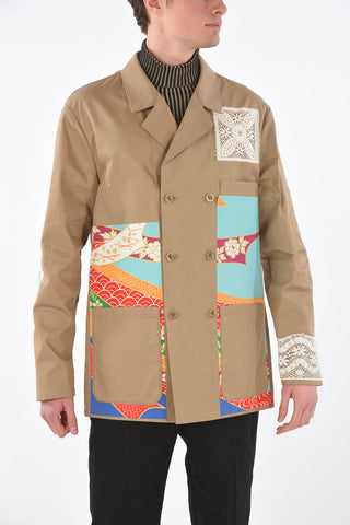 MM10 patchwork details double breasted blazer