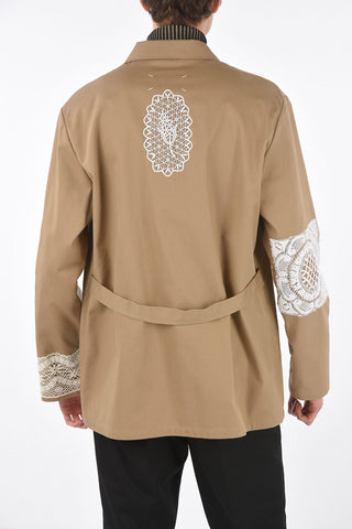 MM10 patchwork details double breasted blazer