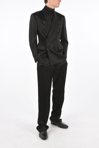 MM14 no vent peak lapel 3-button double breasted suit