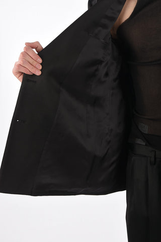 MM14 no vent peak lapel 3-button double breasted suit