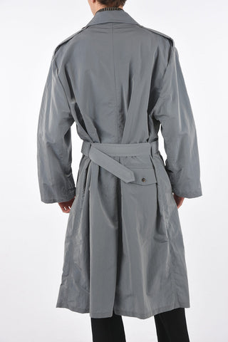 MM14 nylon double brested coat with belt