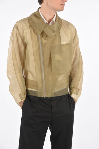 MM10 sheer organza jacket with zip closure