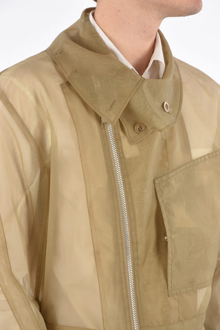 MM10 sheer organza jacket with zip closure