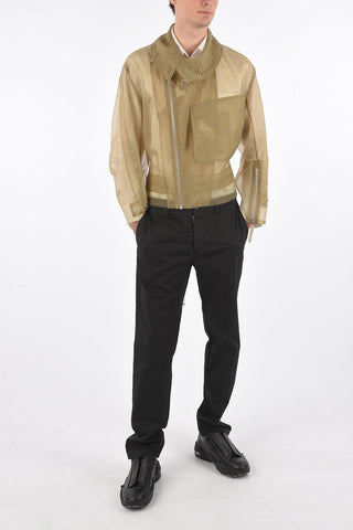 MM10 sheer organza jacket with zip closure