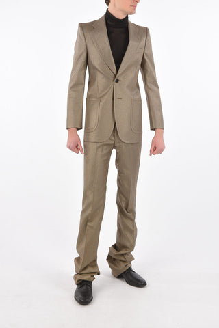 MM14 lurex Houndsthooth motif 1 buttons suit