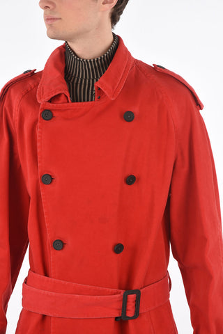 MM10 cappotto doppiopetto in cotone con cintura