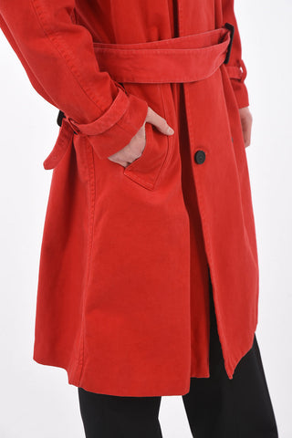 MM10 cappotto doppiopetto in cotone con cintura