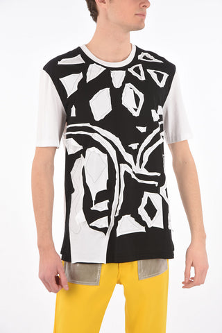 MM10 two-tone crew-neck t-shirt with patch