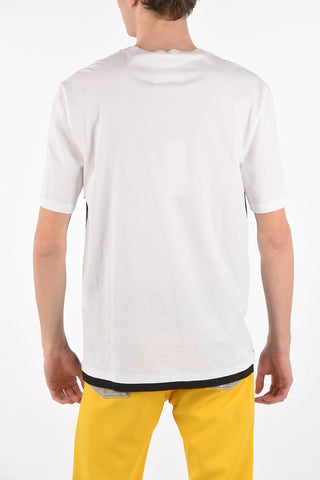 MM10 two-tone crew-neck t-shirt with patch