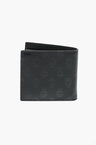 skulls printed leather wallet