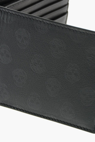skulls printed leather wallet