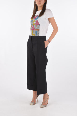 4 Pocket Hidden Fastening Cropped Fit Pants