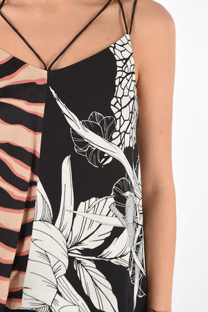 Top con Doppia Fantasia e Spalline Crisscross