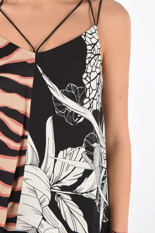 Double-patterned Top with Crisscross Straps
