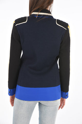 MM0 Doppelreihige Strickjacke mit Spitzenrevers