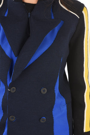 MM0 giacca doppiopetto in maglia con revers a lancia