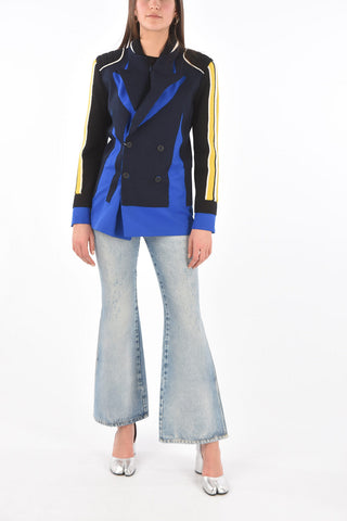 MM0 Doppelreihige Strickjacke mit Spitzenrevers