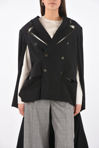 MM0 double breasted coat with cut out details