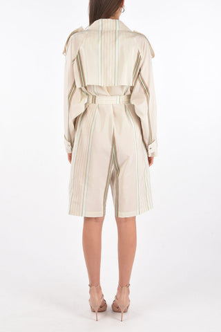 Bayadere Cotton Jumpsuit with Belt