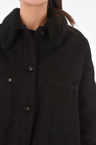 MM6 giubbotto in denim con interno teddy