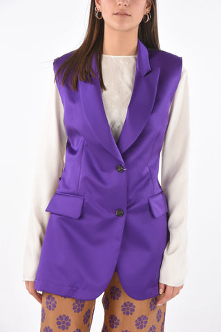 MM6 peak lapel vest with open on the back