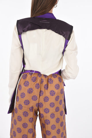MM6 peak lapel vest with open on the back