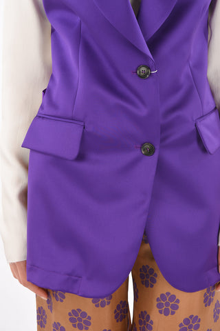 MM6 peak lapel vest with open on the back