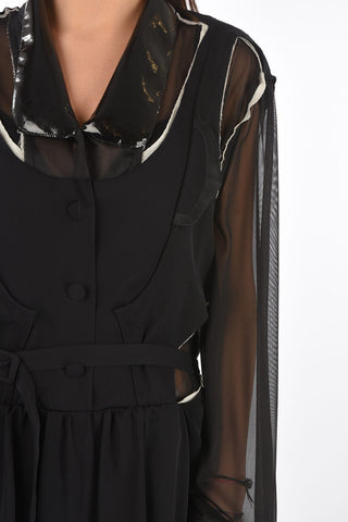 MM0 Cut-Out-Kleid aus Seide mit Gürtel