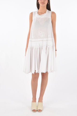 Sleeveless Carved Embroidery Midi Dress