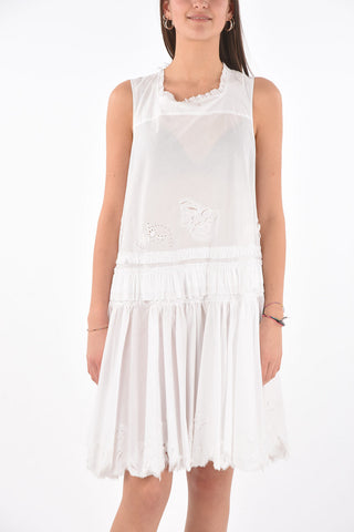 Sleeveless Carved Embroidery Midi Dress