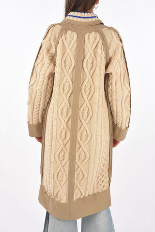 MM1 cable knit coat with hidden closure