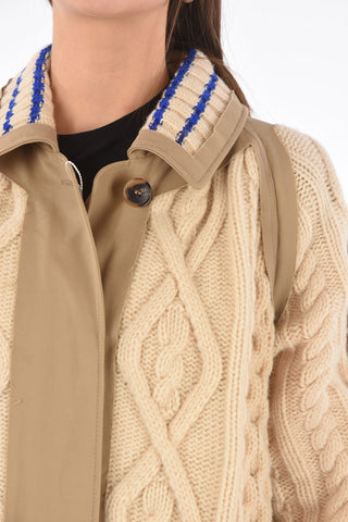 MM1 cable knit coat with hidden closure