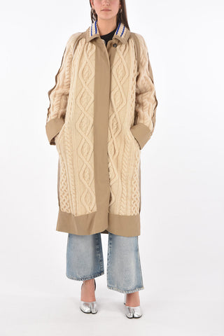 MM1 cable knit coat with hidden closure