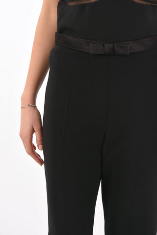 Satin Bow Cropped Pants