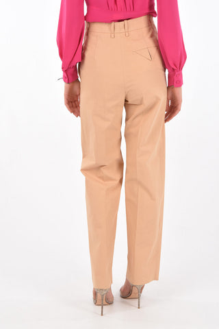 3 Pocket Front Pleated Cotton Pants