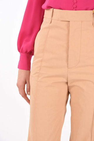 3 Pocket Front Pleated Cotton Pants
