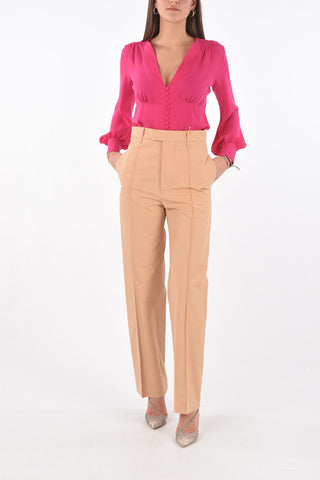 3 Pocket Front Pleated Cotton Pants