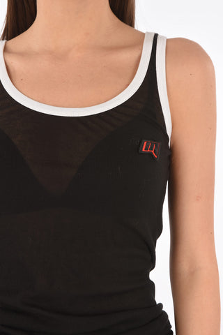 MM0 oversized ribbed tank top
