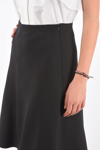 Side Zipped A LINE Flared Skirt