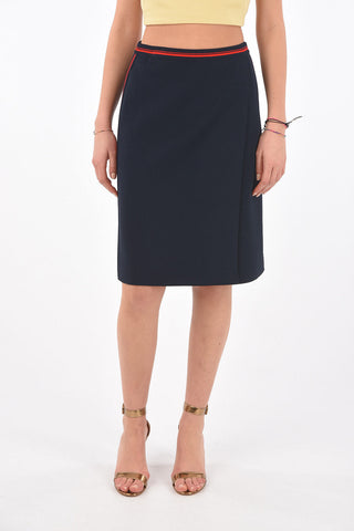 Midi Skirt with Two Tone Ribbed Details