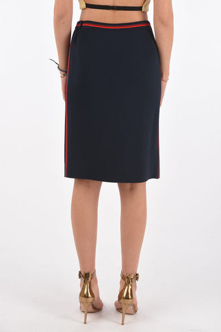 Midi Skirt with Two Tone Ribbed Details