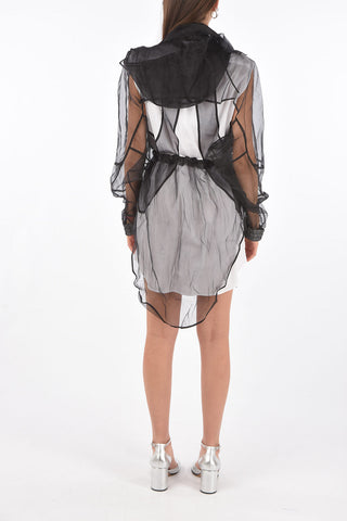 MM1 hooded chemisier with sheer details