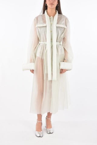 MM0 tie neck maxi dress with belt