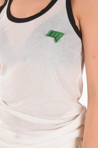 MM0 oversized ribbed tank top