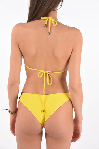 top bikini a triangolo con stampa logo